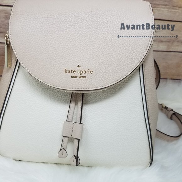 Kate Spade Medium Flap Backpack Warm Beige White main image 12